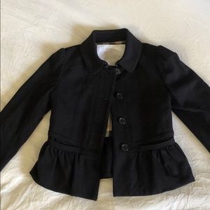 Burberry Children Girls Peplum Jacket Black Sz 4Y